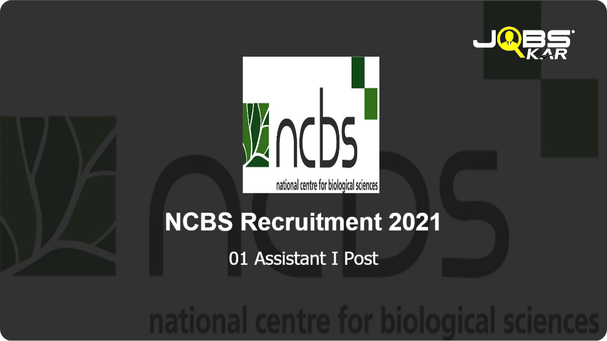 NCBS Recruitment 2021: Apply Online for  Assistant  I Post