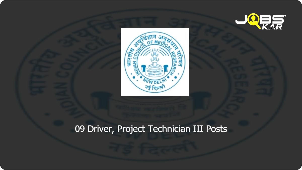 NIRT Recruitment 2021: Walk in for 09 Project Driver Cum Mechanic , Project Technician III Posts