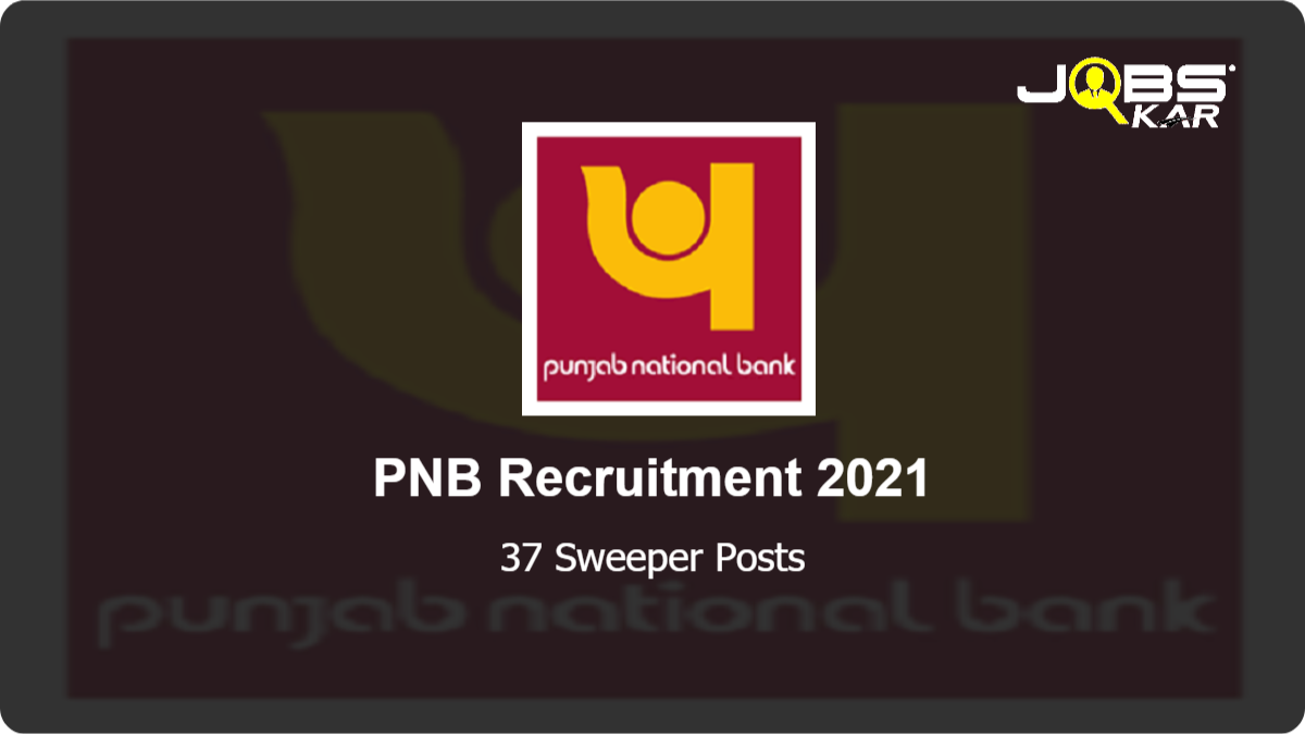 PNB Recruitment 2021: Apply for 37 Sweeper Posts