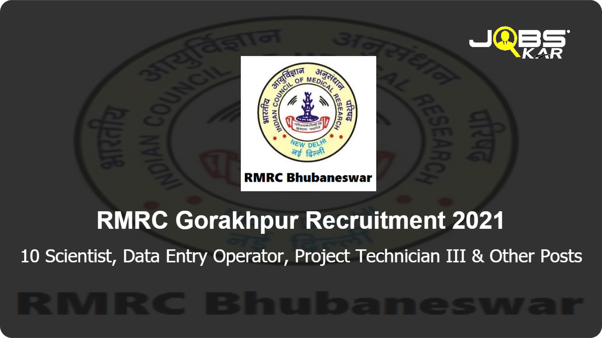 RMRC Gorakhpur Recruitment 2021: Walk in for 10 Scientist, Data Entry Operator, Project Technician III, Unskilled Worker, Semi Skilled Worker, Project Scientist, Project Technical Officer Posts