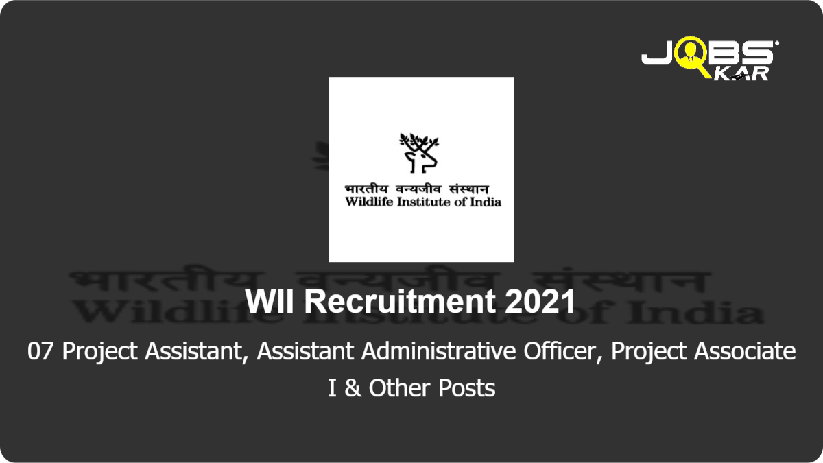 WII Recruitment 2021: Apply for 07 Project Assistant, Assistant Administrative Officer, Project Associate I, Project Associate II, Project Scientist Posts