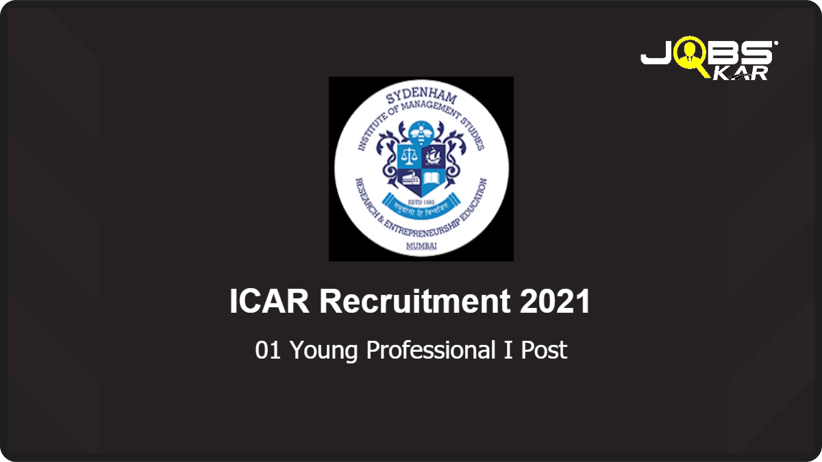ICAR Recruitment 2021: Apply Online for Young Professional I Post
