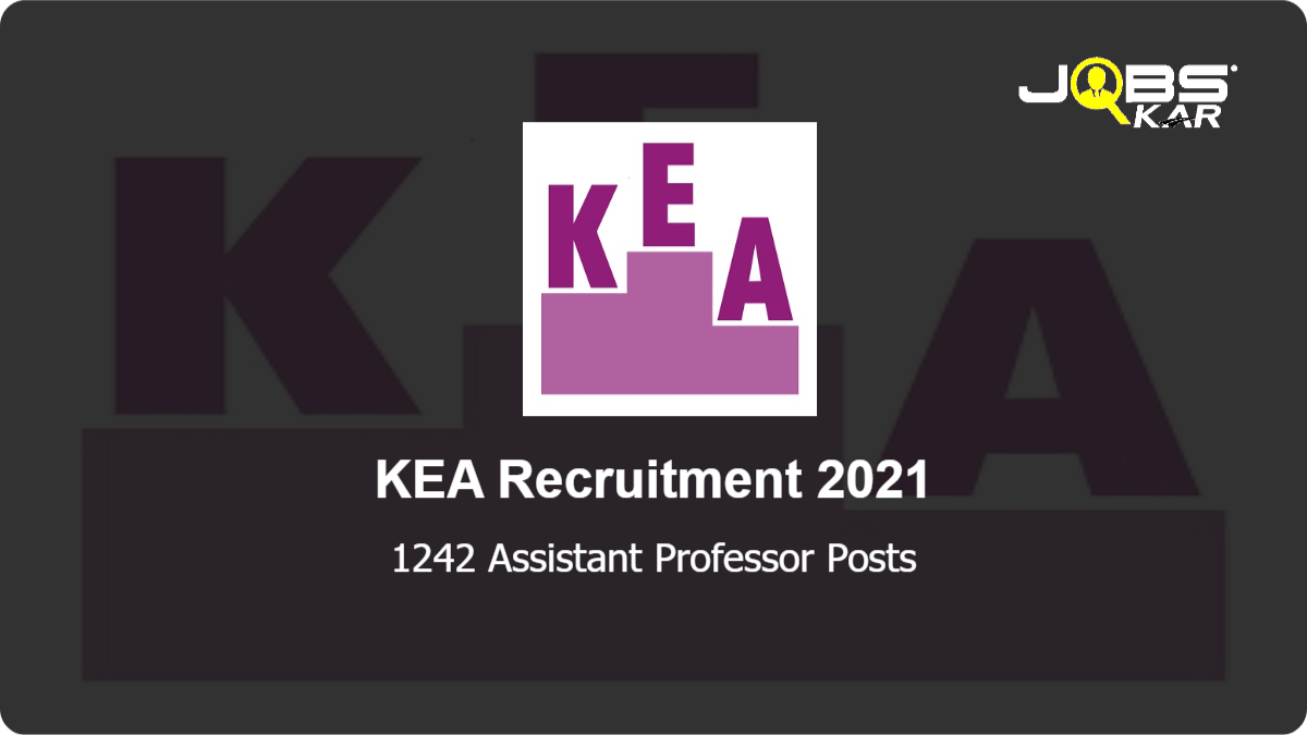 KEA Recruitment 2021: Apply Online for 1242 Assistant Professor Posts