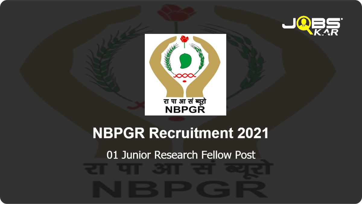 NBPGR Recruitment 2021: Apply Online for Junior Research Fellow Post