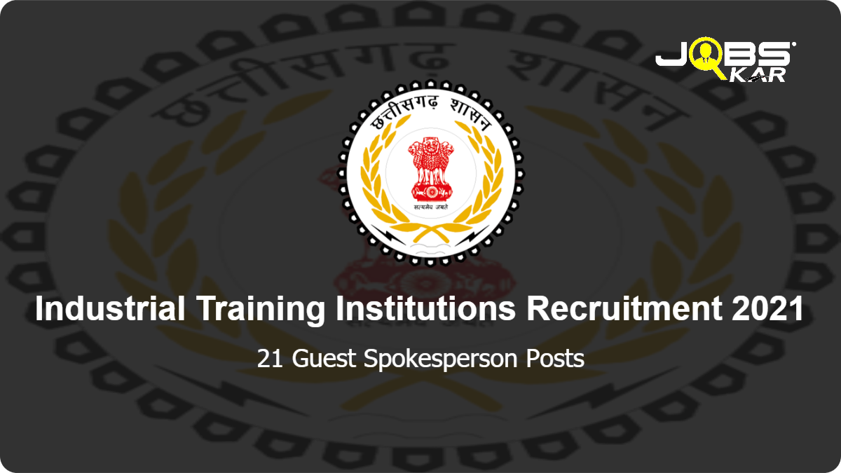ITI Recruitment 2021: Apply for 21 Guest Spokesperson Posts
