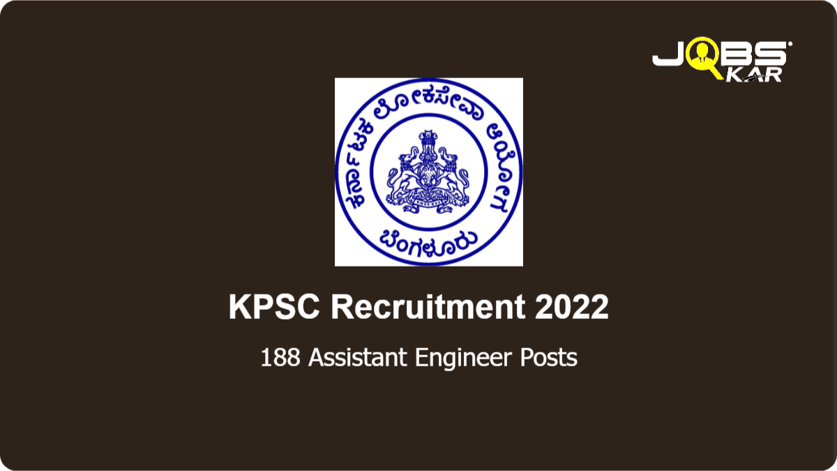 KPSC Recruitment 2022: Apply Online for 188 Assistant Engineer Posts