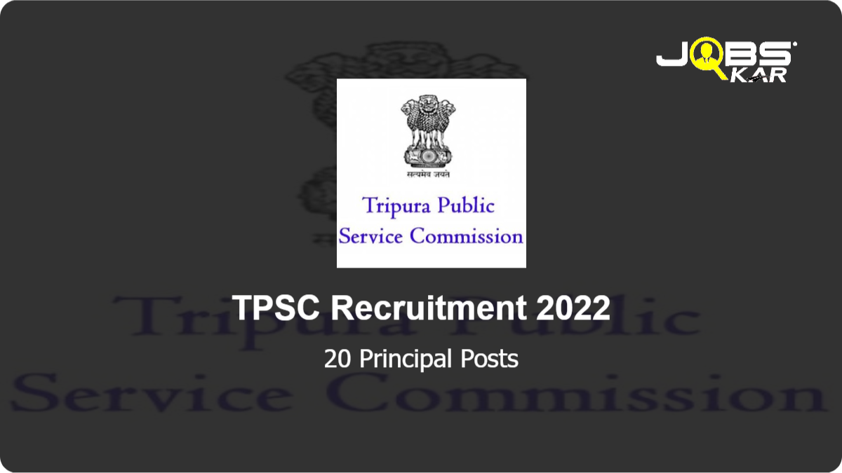 TPSC Recruitment 2022: Apply Online for 20 Principal Posts