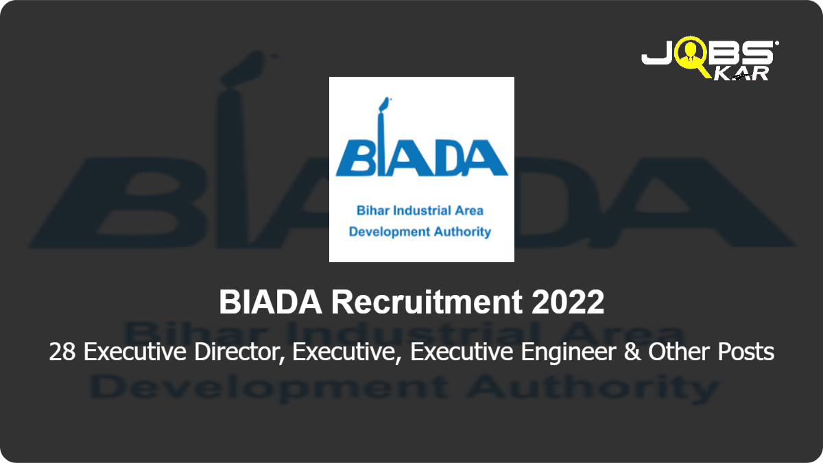 BIADA Recruitment 2022: Apply Online for 28 Executive Director, Executive, Executive Engineer, Consultant Assistant, Chief Administrative Officer Posts