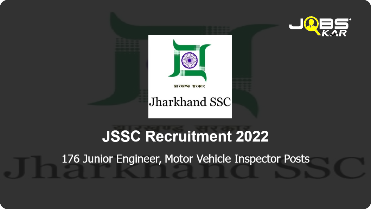 JSSC Recruitment 2022: Apply Online for 176 Junior Engineer, Motor Vehicle Inspector Posts