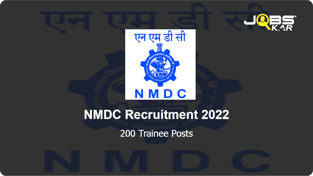 NMDC Recruitment 2022: Apply Online for 200 Trainee Posts