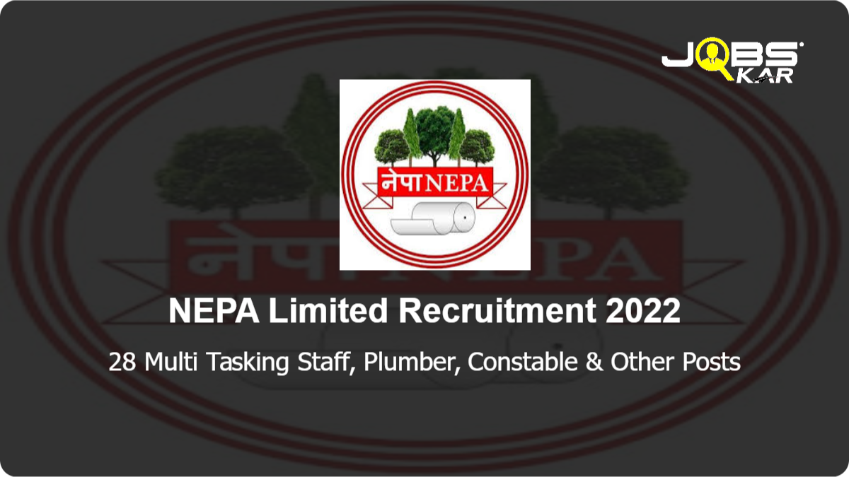 NEPA Limited Recruitment 2022: Apply for 28 Multi Tasking Staff, Plumber, Constable, Electrician, Life Guard, Pump Operator Posts