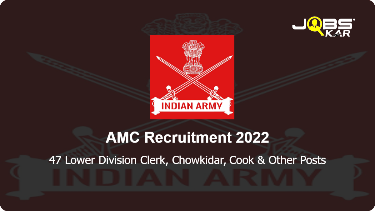 AMC Recruitment 2022: Apply for 47 Lower Division Clerk, Chowkidar, Cook, Washerman, Barber Posts