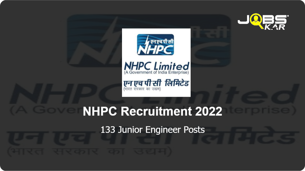 NHPC Recruitment 2022: Apply Online for 133 Junior Engineer Posts