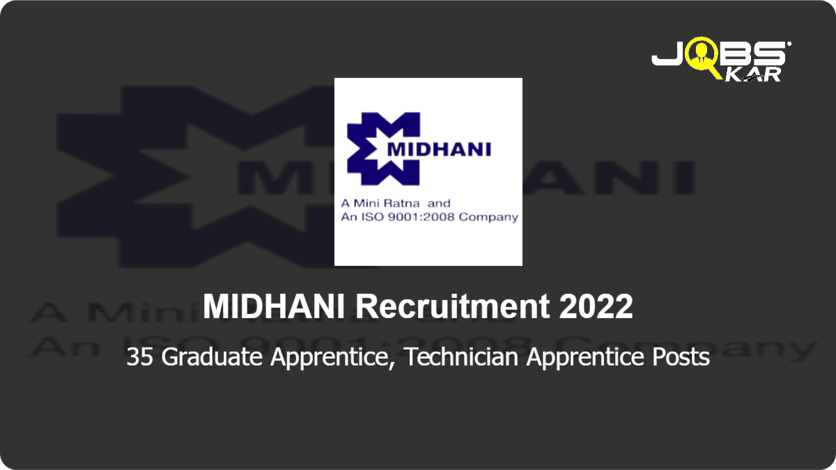 MIDHANI Recruitment 2022: Walk in for 35 Graduate Apprentice, Technician Apprentice Posts
