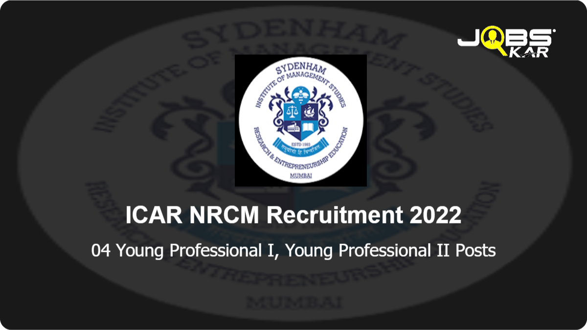 ICAR NRCM Recruitment 2022: Apply Online for Young Professional I, Young Professional II Posts