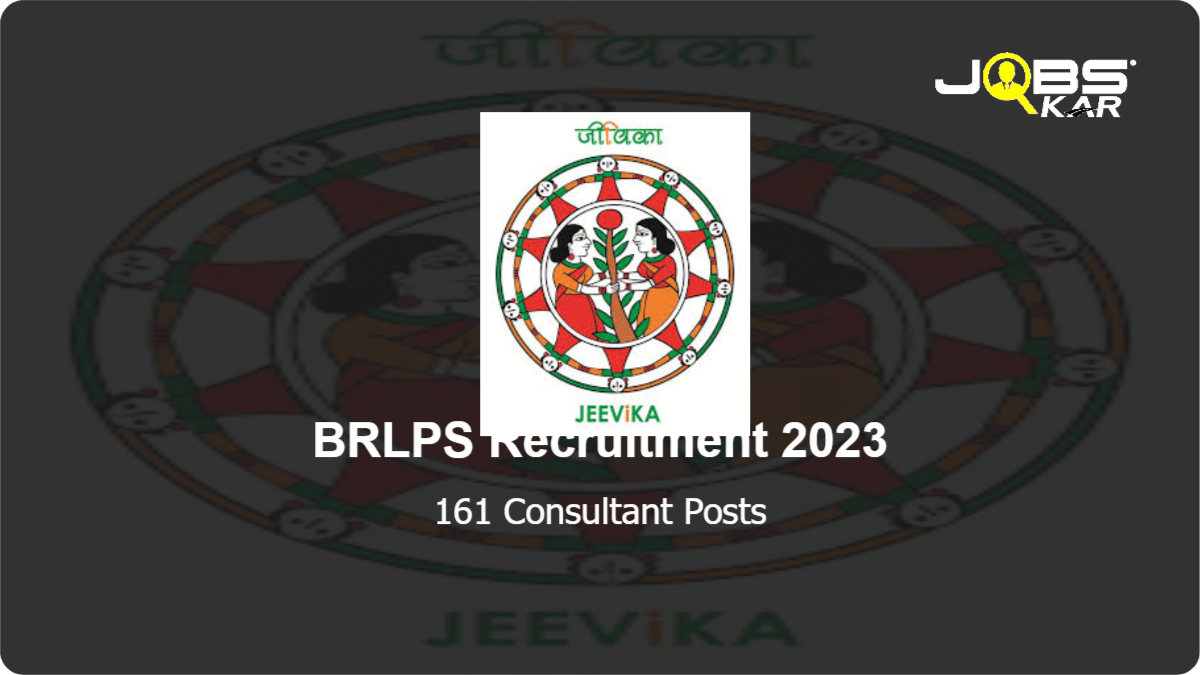 BRLPS Recruitment 2023: Apply Online for 161 Consultant Posts