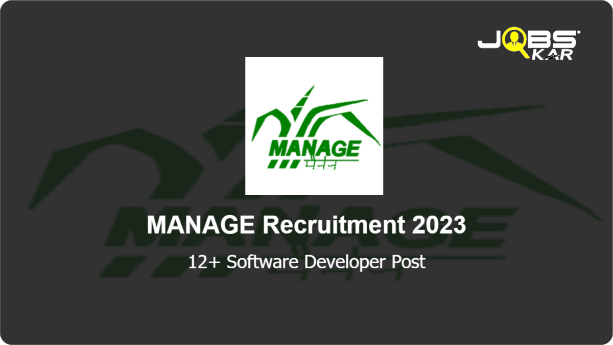 MANAGE Recruitment 2023: Apply for Various Software Developer Posts