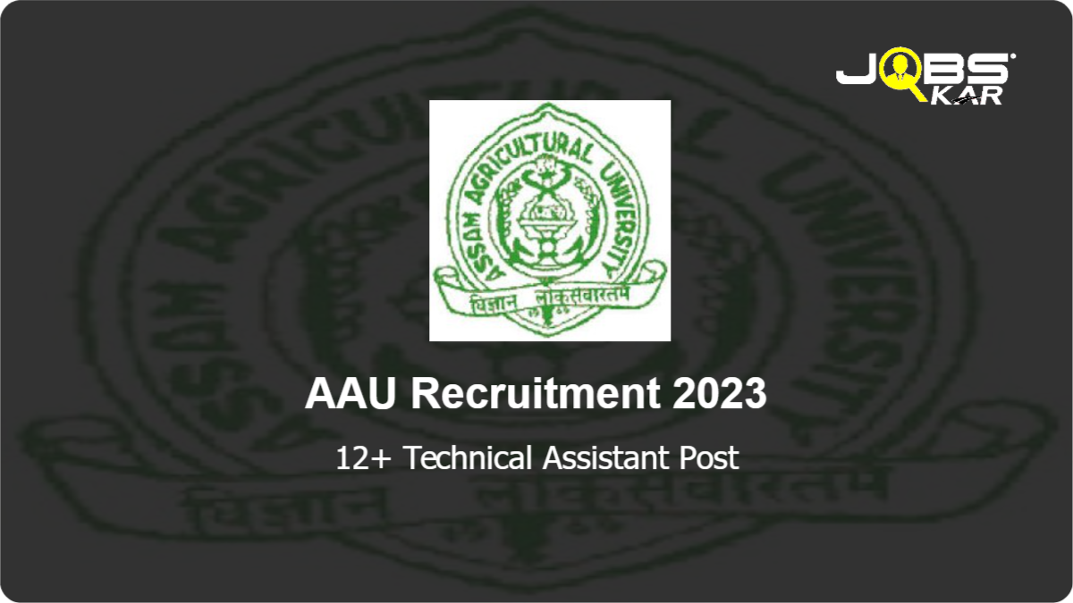 AAU Recruitment 2023: Apply for Various Technical Assistant Posts