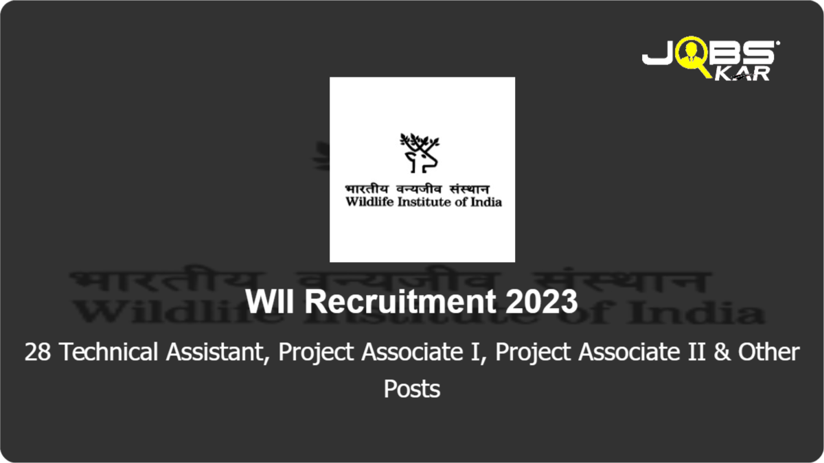 WII Recruitment 2023: Apply for 28 Technical Assistant, Project Associate I, Project Associate II, Jalaj Assistant Coordinator (Field Worker) Posts