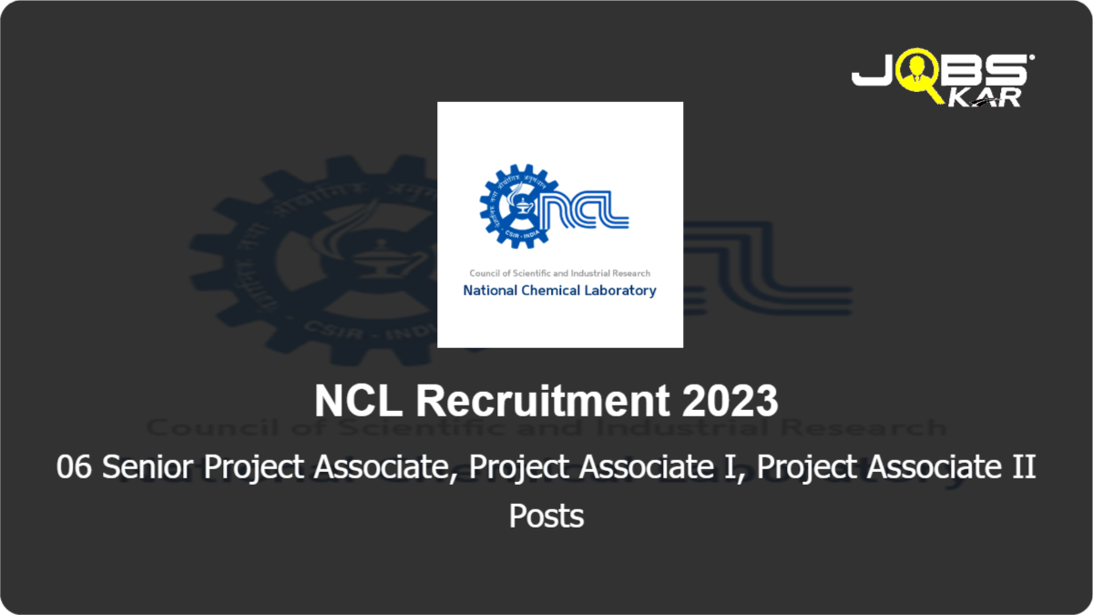 NCL Recruitment 2023: Apply Online for 06 Senior Project Associate, Project Associate I, Project Associate II Posts