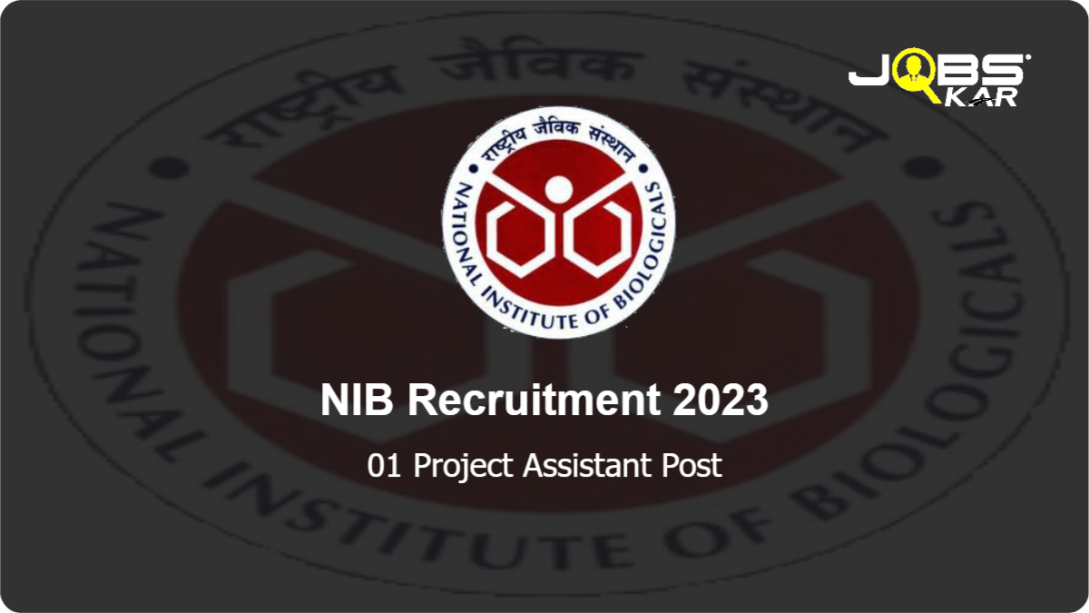 NIB Recruitment 2023: Apply Online for Project Assistant Post