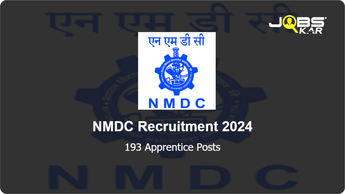 NMDC Recruitment 2024: Walk in for 193 Apprentice Posts