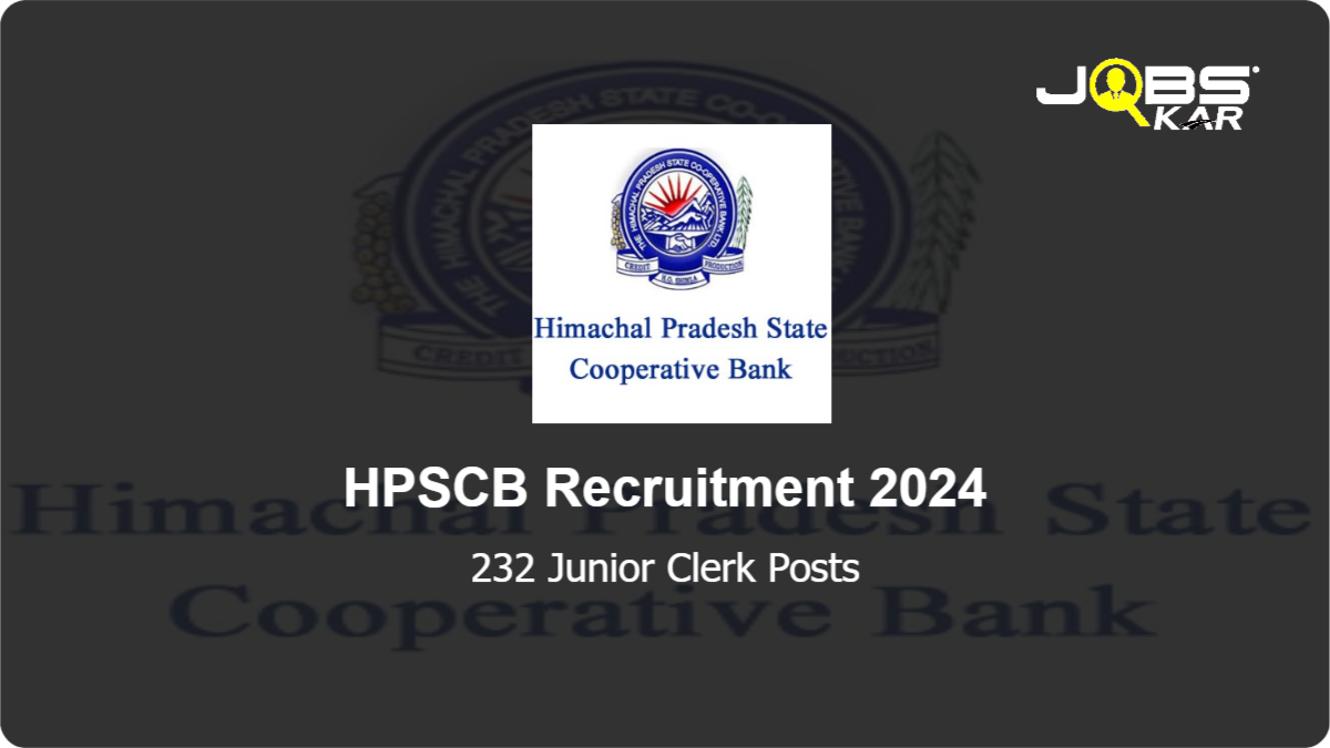 HPSCB Recruitment 2024: Apply Online for 232 Junior Clerk Posts