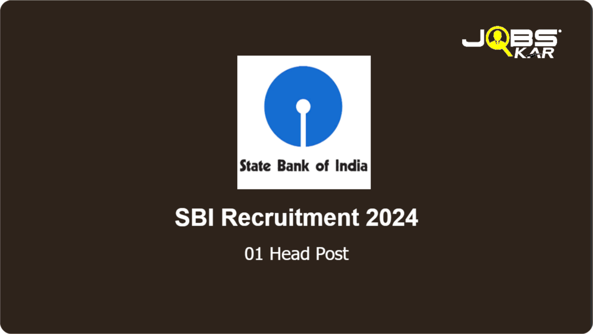 SBI Recruitment 2024: Apply Online for Head (Corporate Communication & Marketing) Post